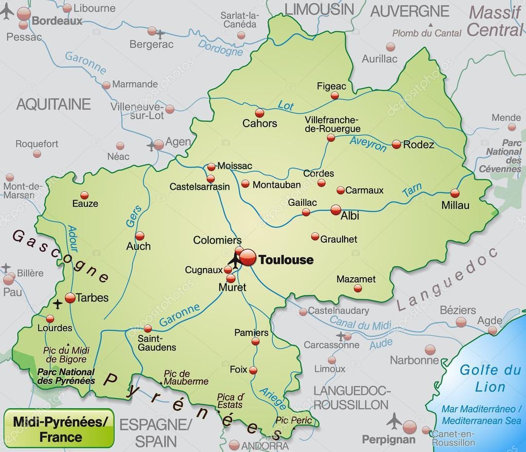 Toulouse khu bản đồ