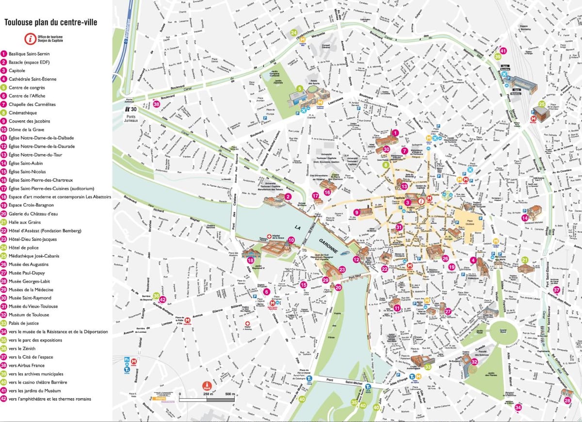 Toulouse bản đồ du lịch