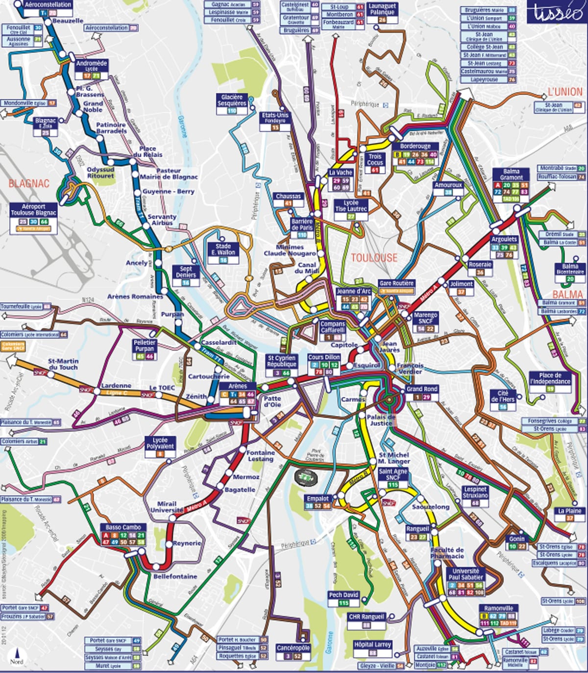 Toulouse vận chuyển bản đồ