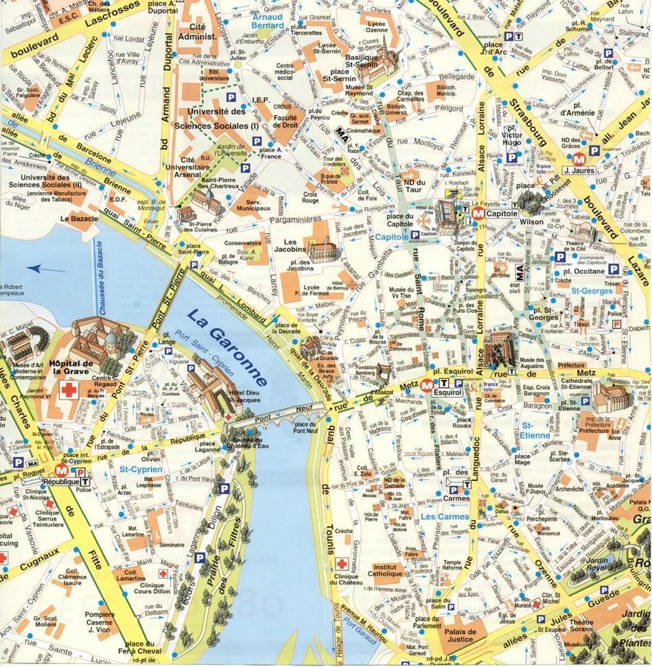 bản đồ của Toulouse ngoại ô
