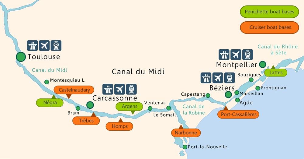 bản đồ của Toulouse thuyền