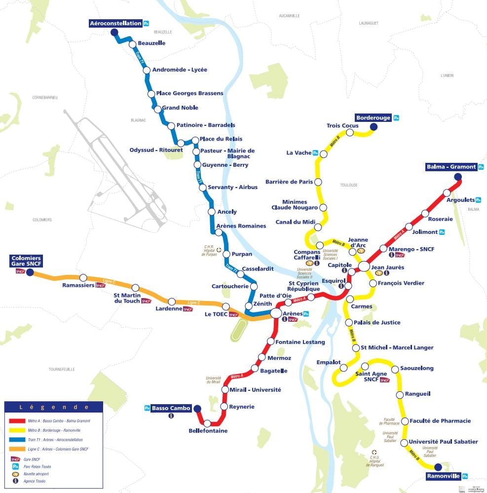 bản đồ của Toulouse trâm