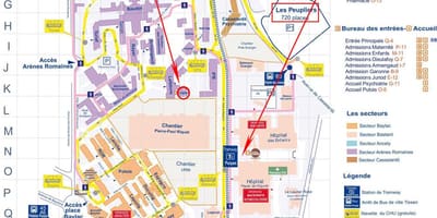 Bản đồ của Toulouse bệnh viện